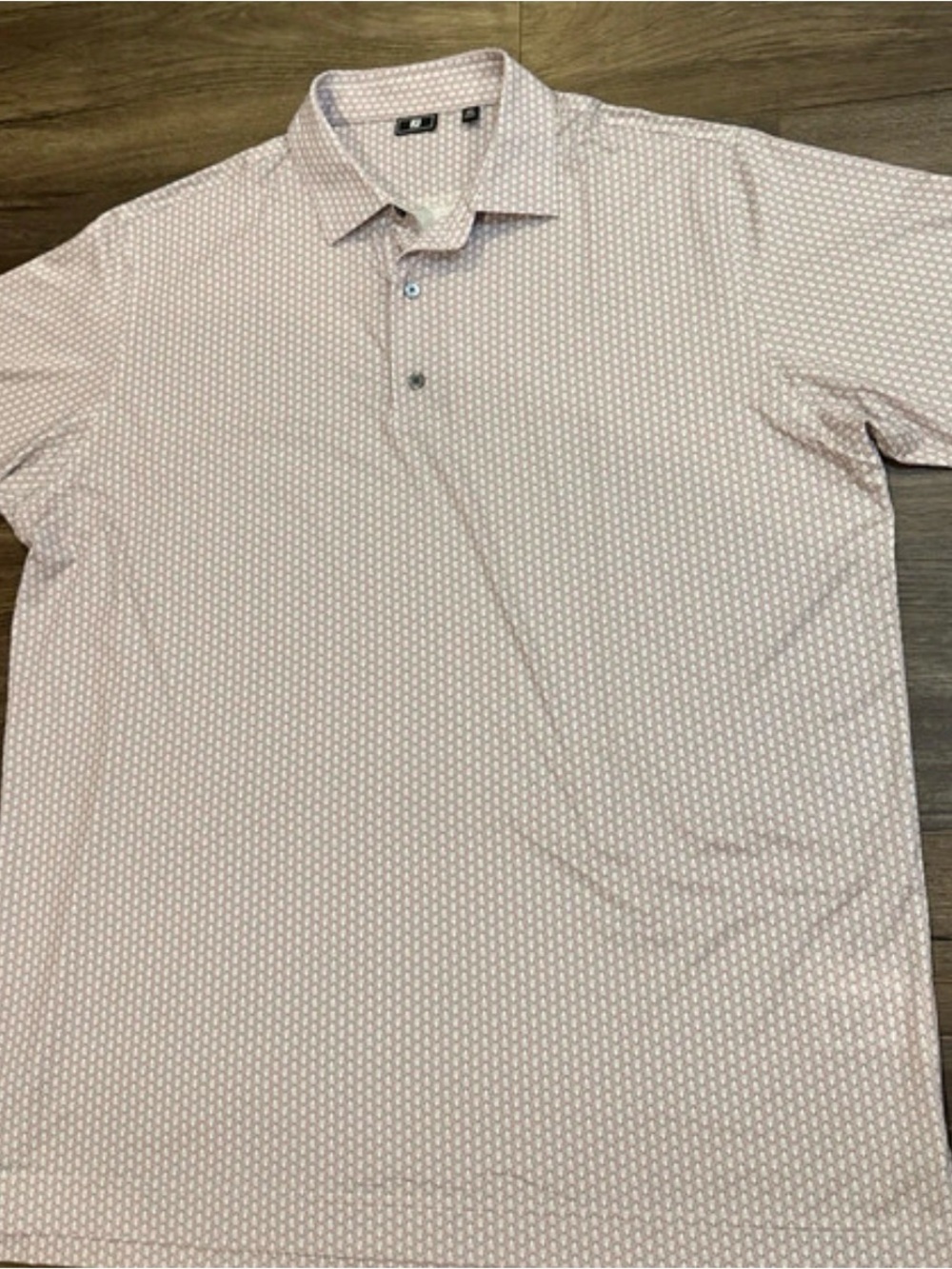 FootJoy Men's Pale Pink Geo-Print Golf Polo